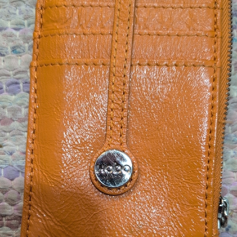 HOBO Burnt Orange Leather Card Wallet - Picture 7 of 8